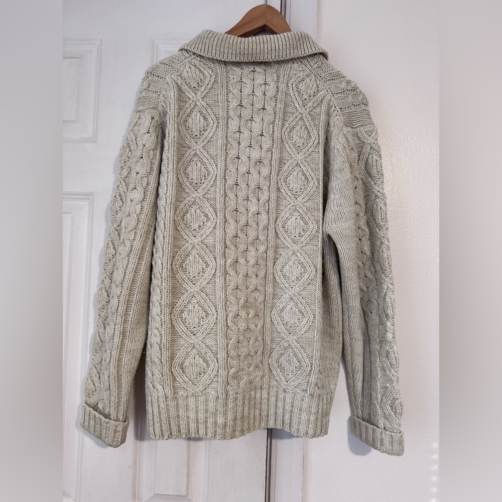 Vintage THANE fisherman’s Knit Cream/Oatmeal Sweater size L - Picture 2 of 8
